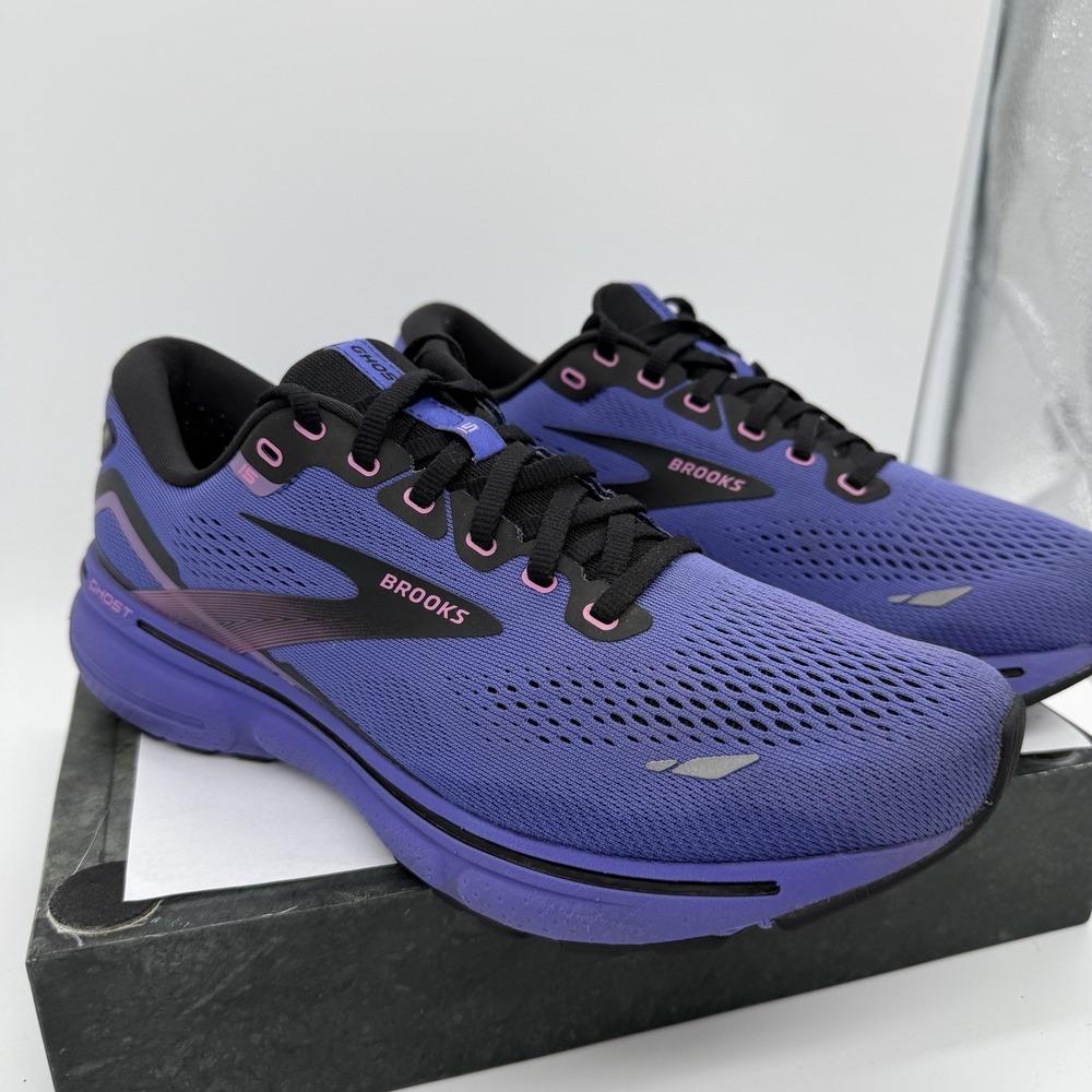 Brooks Ghost 15 Running Shoes Womens 10 B Purple Black 1203801B544